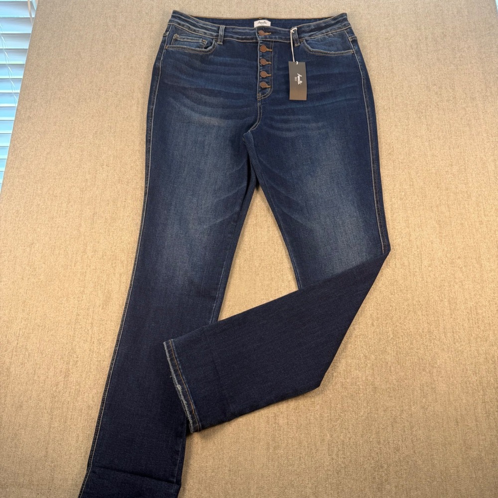 NWT Amalli Talli Skinny Jeans Womens W36/L34 Blue Button Fly ATPV2247DP-Q